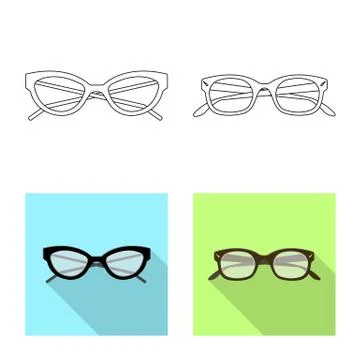 Vector design of glasses and frame logo. Set of glasses and accessory stock Stock-Illustration