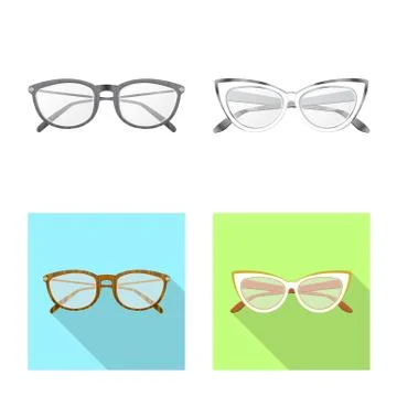 Vector design of glasses and frame logo. Set of glasses and accessory vector Stock-Illustration