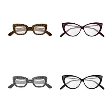 Vector design of glasses and frame logo. Collection of glasses and accessory Stock Illustration
