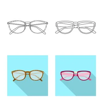 Vector design of glasses and frame logo. Set of glasses and accessory vector Stock-Illustration