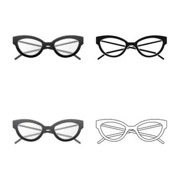 Vector design of glasses and frame sign. Collection of glasses and accessory Illustrazione stock