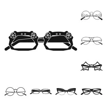 Vector design of glasses and sunglasses icon. Set of glasses and accessory stock Stock Illustration