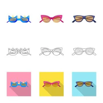 Vector design of glasses and sunglasses logo. Collection of glasses and Stock Illustration