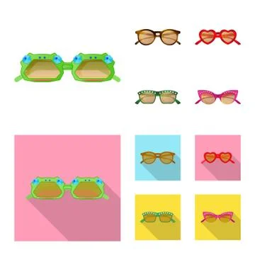 Vector design of glasses and sunglasses icon. Collection of glasses and Stock Illustration