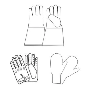 Vector design of glove and winter logo. Set of glove and equipment stock vector Stock Illustration