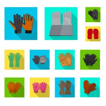 Vector design of glove and winter symbol. Collection of glove and equipment Stock Illustration
