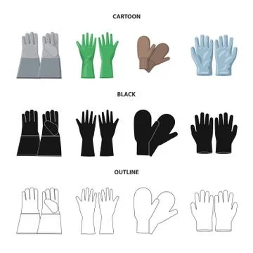 Vector design of glove and winter symbol. Collection of glove and equipment Stock Illustration