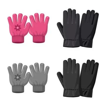 Vector design of glove and winter sign. Collection of glove and equipment stock Illustrazione stock