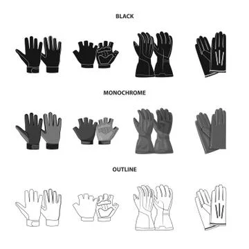 Vector design of glove and winter icon. Collection of glove and equipment vector Stock Illustration