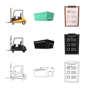 Vector design of goods and cargo sign. Set of goods and warehouse vector icon Stock Illustration