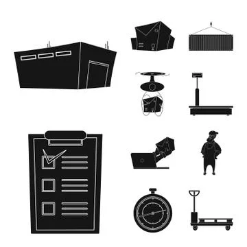 Vector design of goods and cargo logo. Collection of goods and warehouse stock イラスト素材