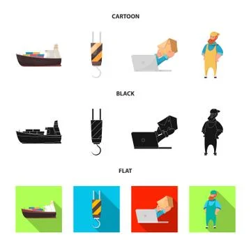 Vector design of goods and cargo icon. Collection of goods and warehouse stock Stock Illustration
