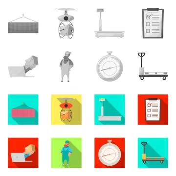 Vector design of goods and cargo sign. Set of goods and warehouse vector icon Illustrazione stock