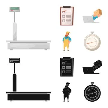 Vector design of goods and cargo sign. Collection of goods and warehouse vector 스톡 일러스트