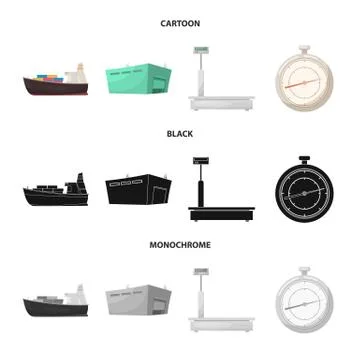Vector design of goods and cargo logo. Set of goods and warehouse vector icon Ilustración de archivo