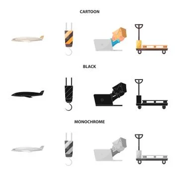 Vector design of goods and cargo icon. Collection of goods and warehouse stock Illustrazione stock