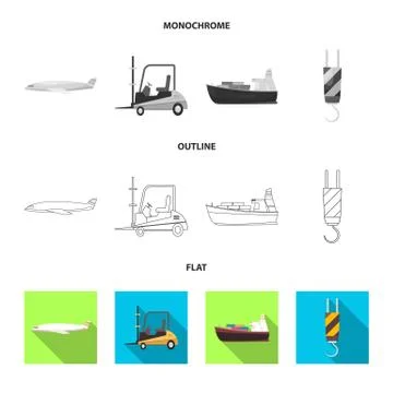 Vector design of goods and cargo logo. Collection of goods and warehouse stock Stock Illustration