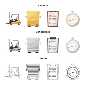 Vector design of goods and cargo sign. Set of goods and warehouse vector icon Illustrazione stock