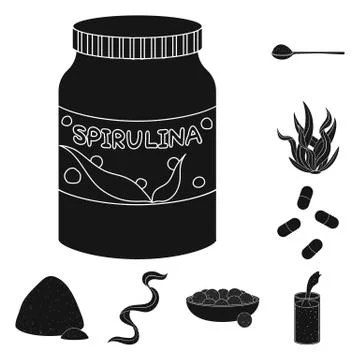 Vector design of grass and natural symbol. Collection of grass and seaweed Stock Illustration
