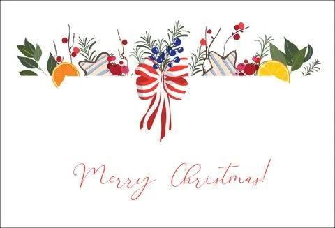 Vector design hand draw colorful color for Christmas greeting card. Typograph Stock Illustration
