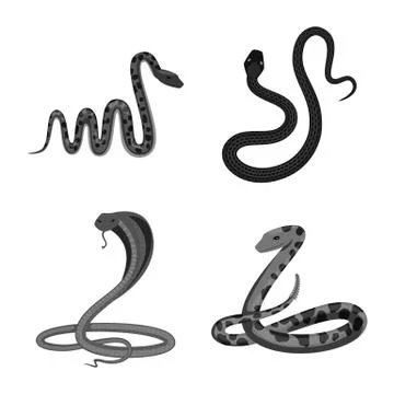 Vector design of harm and bite logo. Set of harm and reptile stock symbol for Stock-Illustration