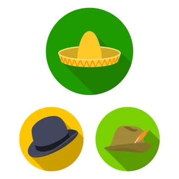 Vector design of hat and cap icon. Set of hat and model stock vector Stock Illustration