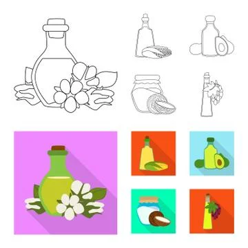 Vector design of healthy and vegetable logo. Collection of healthy and Stock Illustration