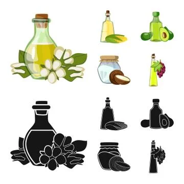 Vector design of healthy and vegetable sign. Collection of healthy and Stock Illustration