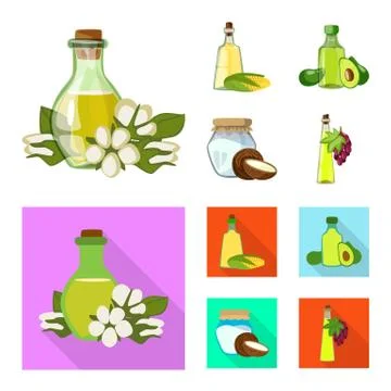 Vector design of healthy and vegetable logo. Set of healthy and agriculture Stock Illustration