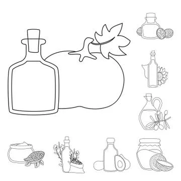 Vector design of healthy and vegetable sign. Collection of healthy and organics Stock Illustration