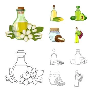 Vector design of healthy and vegetable symbol. Set of healthy and agriculture Stock Illustration