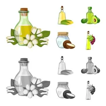 Vector design of healthy and vegetable logo. Set of healthy and agriculture Stock Illustration