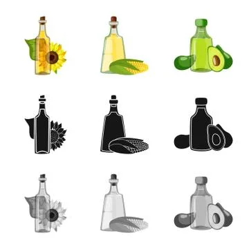 Vector design of healthy and vegetable logo. Set of healthy and agriculture Stock Illustration