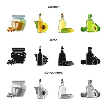 Vector design of healthy and vegetable symbol. Set of healthy and agriculture Stock Illustration