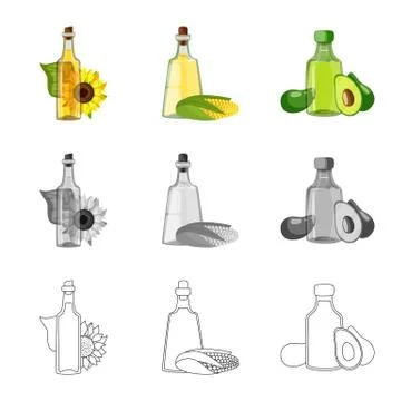 Vector design of healthy and vegetable logo. Set of healthy and agriculture Stock Illustration