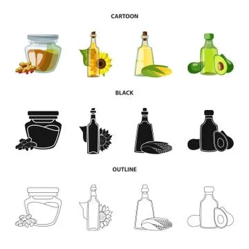 Vector design of healthy and vegetable logo. Set of healthy and agriculture Stock Illustration