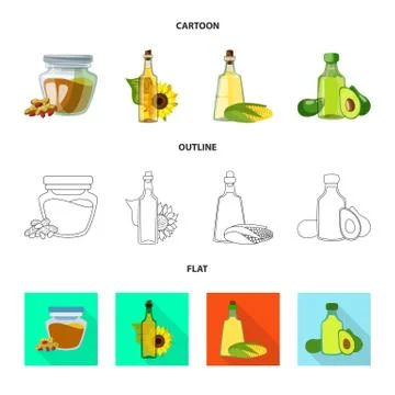 Vector design of healthy and vegetable icon. Collection of healthy and Stock Illustration