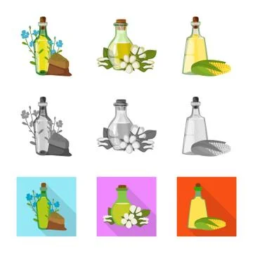 Vector design of healthy and vegetable sign. Set of healthy and agriculture Stock Illustration