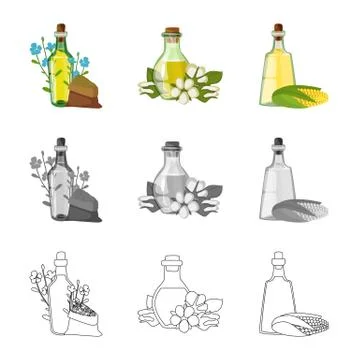 Vector design of healthy and vegetable logo. Set of healthy and agriculture Stock Illustration