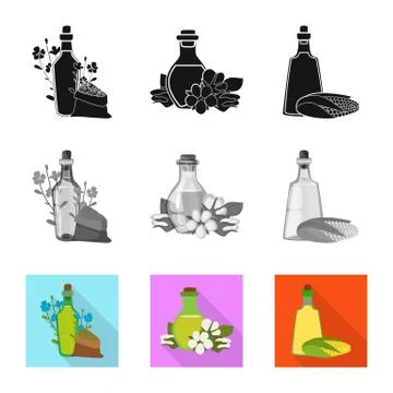 Vector design of healthy and vegetable sign. Set of healthy and agriculture Stock Illustration