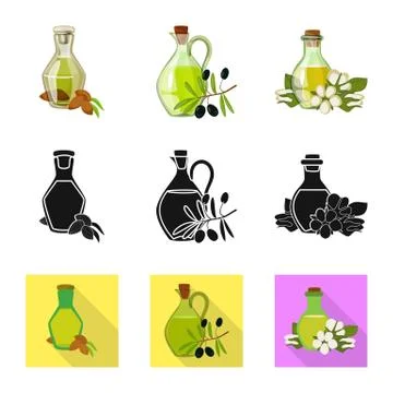 Vector design of healthy and vegetable sign. Collection of healthy and Stock Illustration