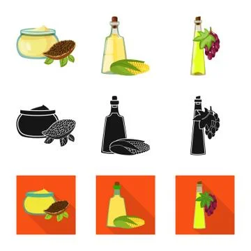 Vector design of healthy and vegetable logo. Set of healthy and agriculture 库存插图