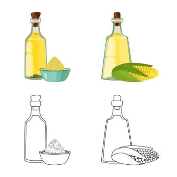 Vector design of healthy and vegetable symbol. Set of healthy and agriculture Stock Illustration