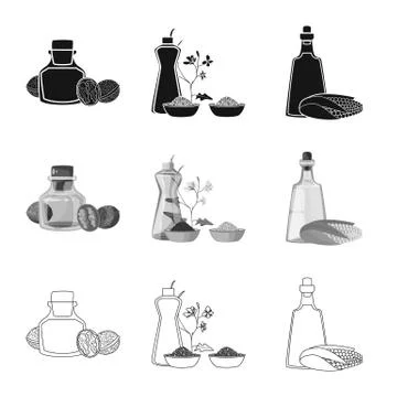 Vector design of healthy and vegetable logo. Set of healthy and agriculture Stock Illustration