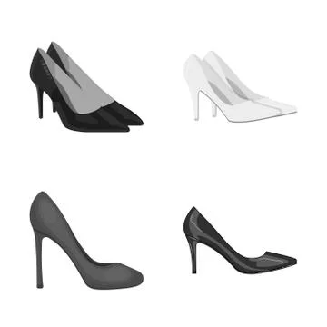 Vector design of heel and high symbol. Set of heel and stiletto stock symbol for Stock Illustration