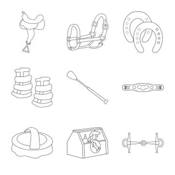 Vector design of horseback and equestrian logo. Set of horseback and horse Stock Illustration