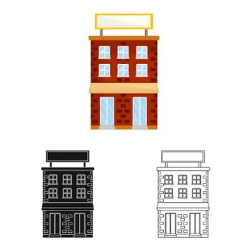Vector design of house and brick icon. Set of house and pane vector icon for Ilustración de archivo