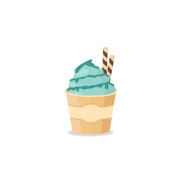 Vector design of ice cream with syrup in a cup Stock Illustration