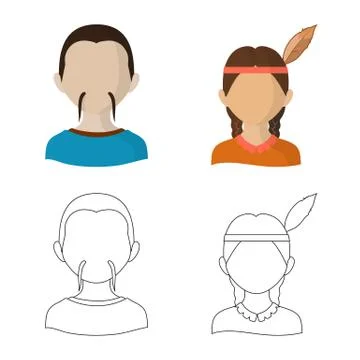 Vector design of imitator and resident symbol. Set of imitator and culture Stock Illustration