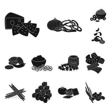 Vector design of ingredient and organic sign. Set of ingredient and product Stock Illustration